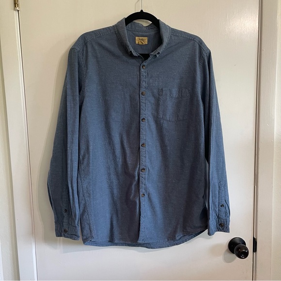 Tre Vero Men’s Blue with Colored Specks Long Sleeve Casual Button Down Shirt - Picture 1 of 12